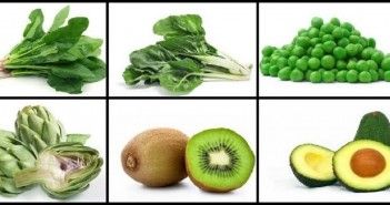 Surtido de Frutas y Verduras de Color Verde